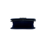Chanel Blue Velvet Quilted Mini Boy Bag 2012