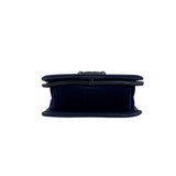 Chanel Blue Velvet Quilted Mini Boy Bag 2012