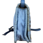 Prada Nylon Blue Studded Crossbody Bag