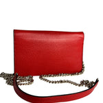 Gucci Red Leather GG Wallet on Chain Bag