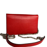 Gucci Red Leather GG Wallet on Chain Bag