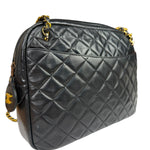 Chanel Black Quilted Lambskin Camera Bag 1989