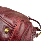 Miu Miu Amaranth Vitello Shine Leather Double Zip 2Way Handbag