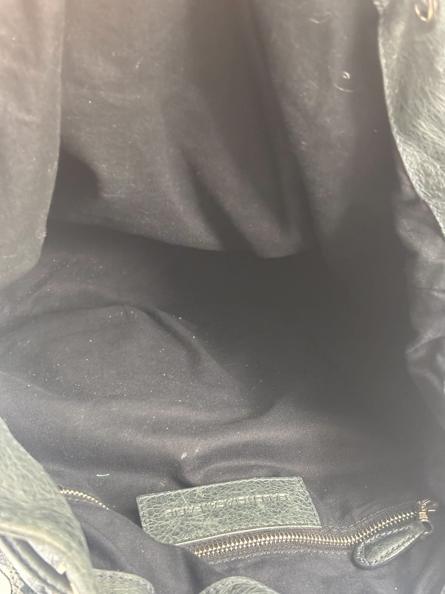 Balenciaga Grey Lambskin Giant Brogues Pompom Two-Way Bag