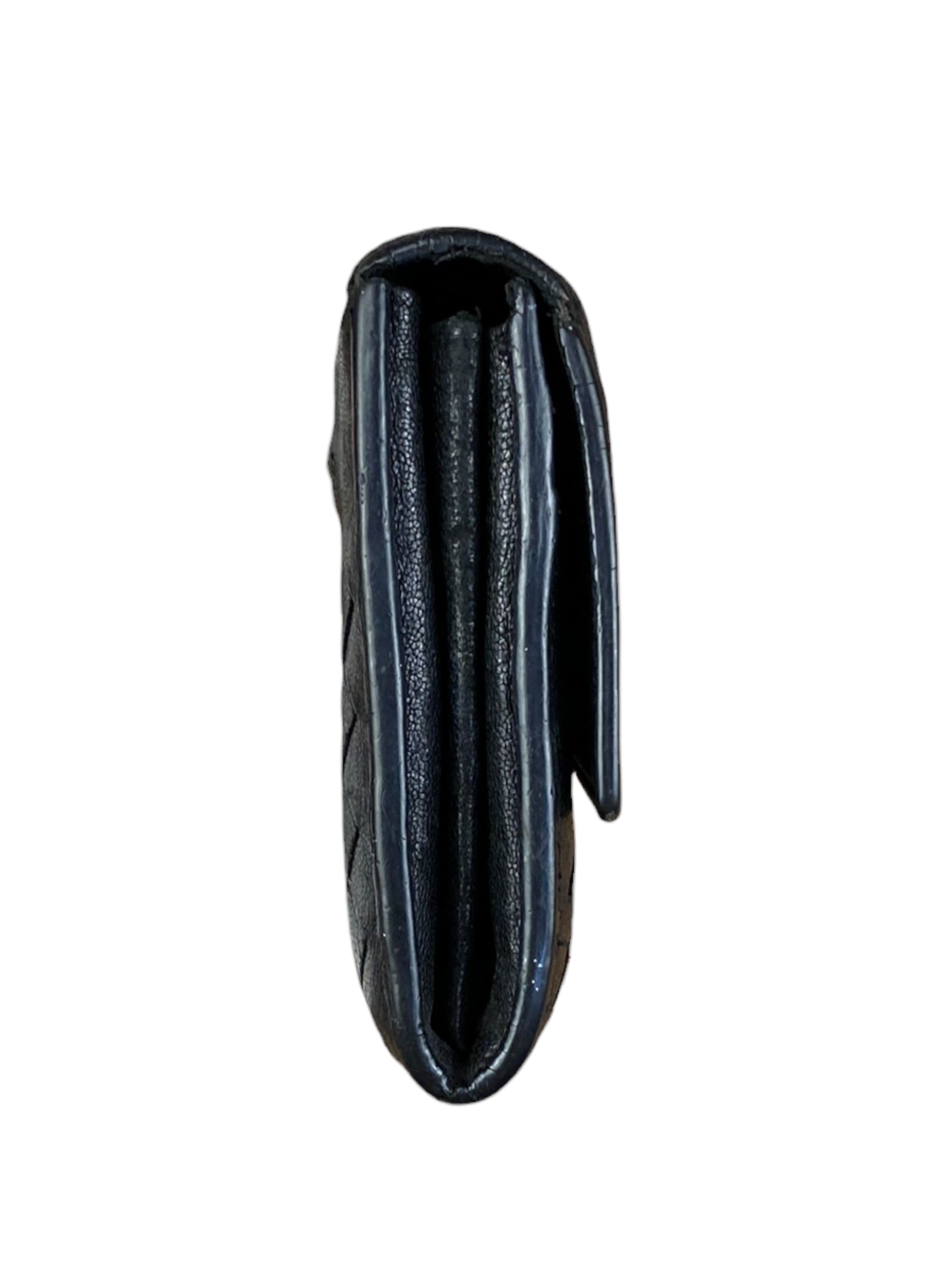 Bottega Veneta Woven Long Wallet Black