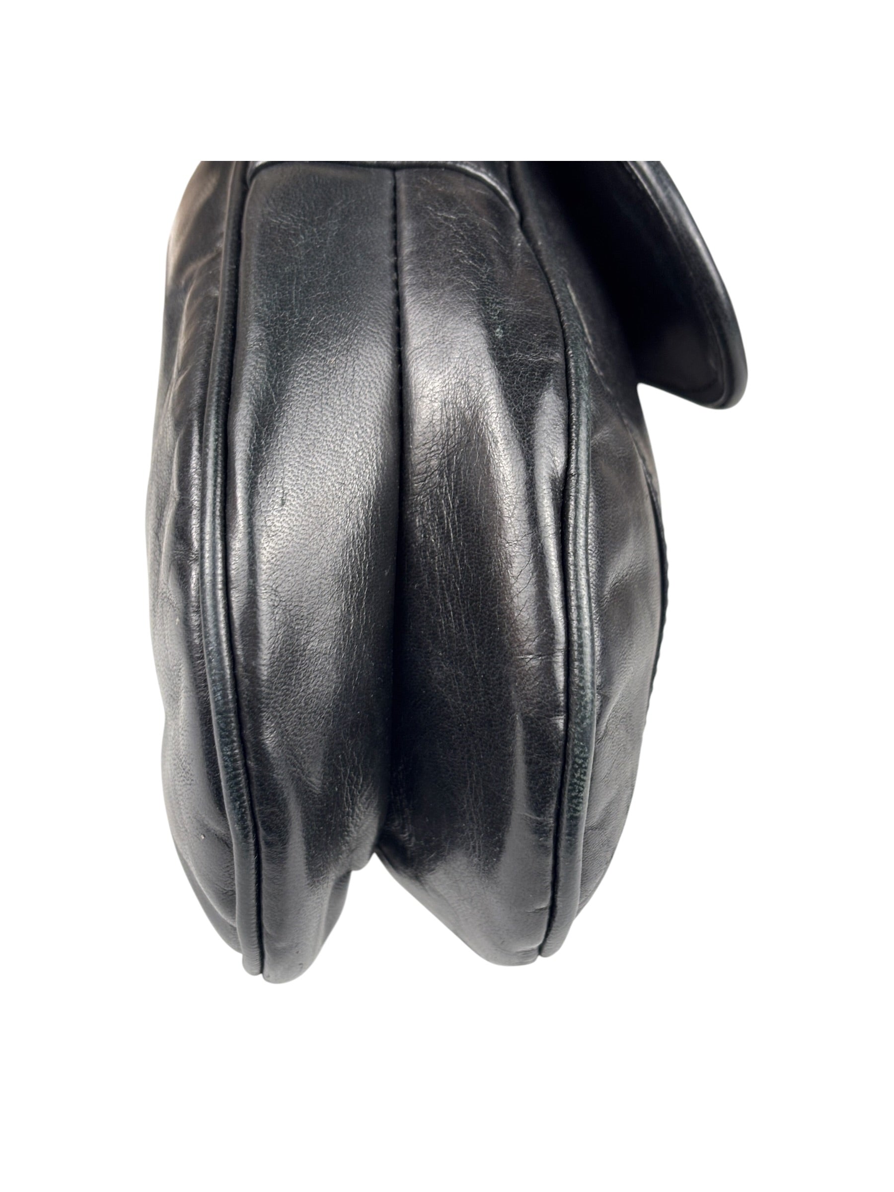 Christian Dior Black Calfskin Saddle Shoulder Bag