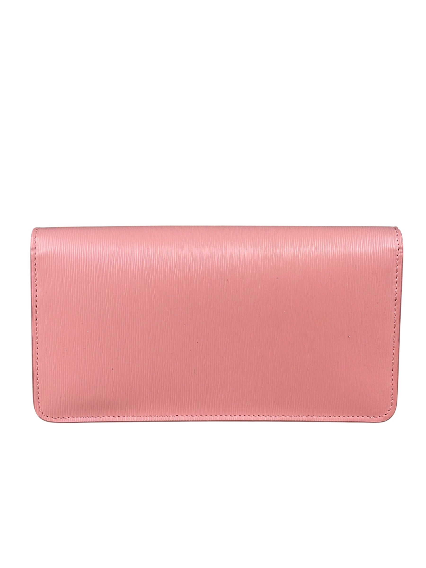 Prada Pink Saffiano Leather Wallet On Chain
