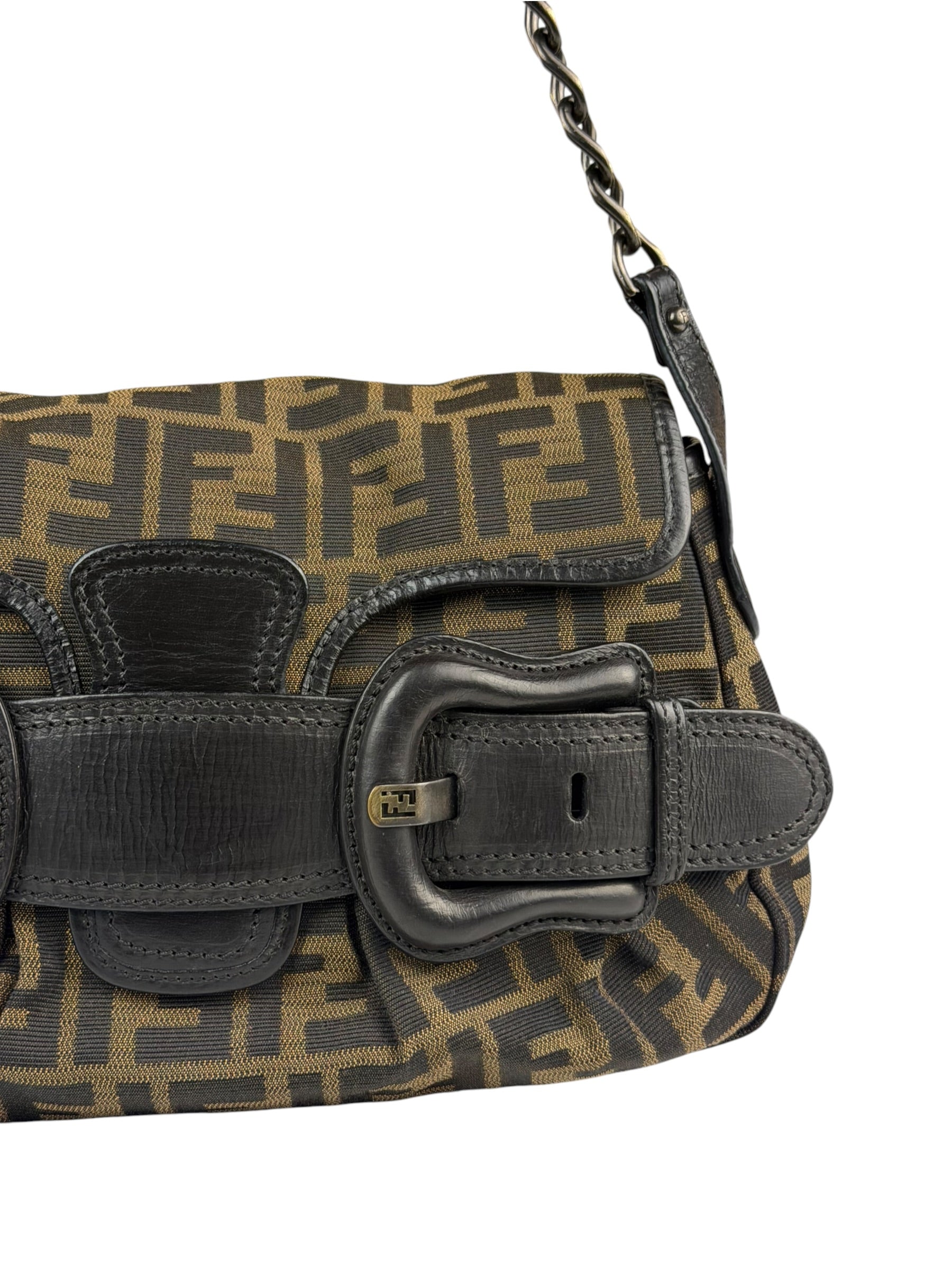 Fendi FF Zucca Vintage B Flap Shoulder Bag