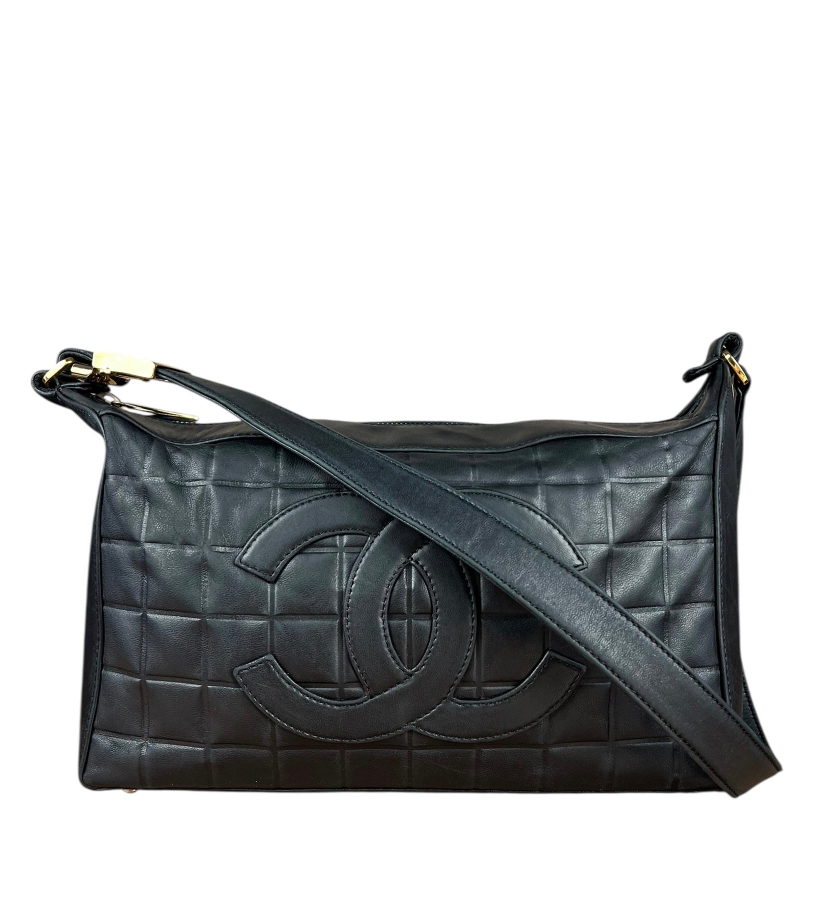Chanel CC Chocolate Leather Shoulder Bag 2000