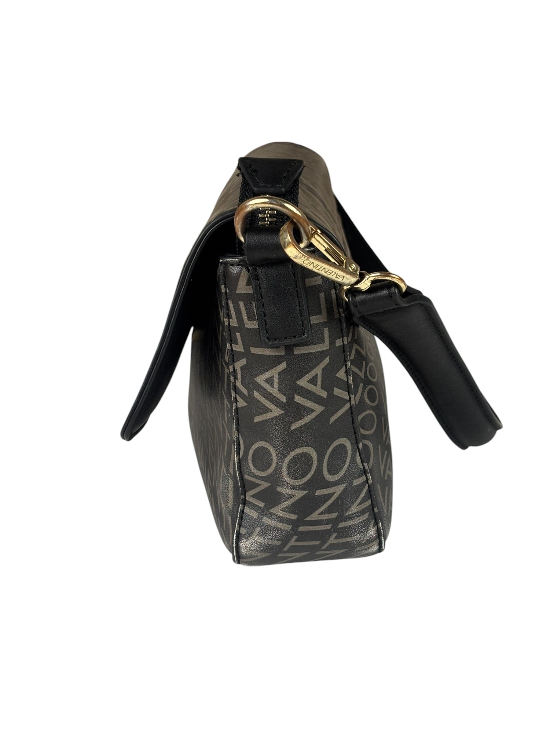 Valentino Black Leather Mario Spa Flap Bag