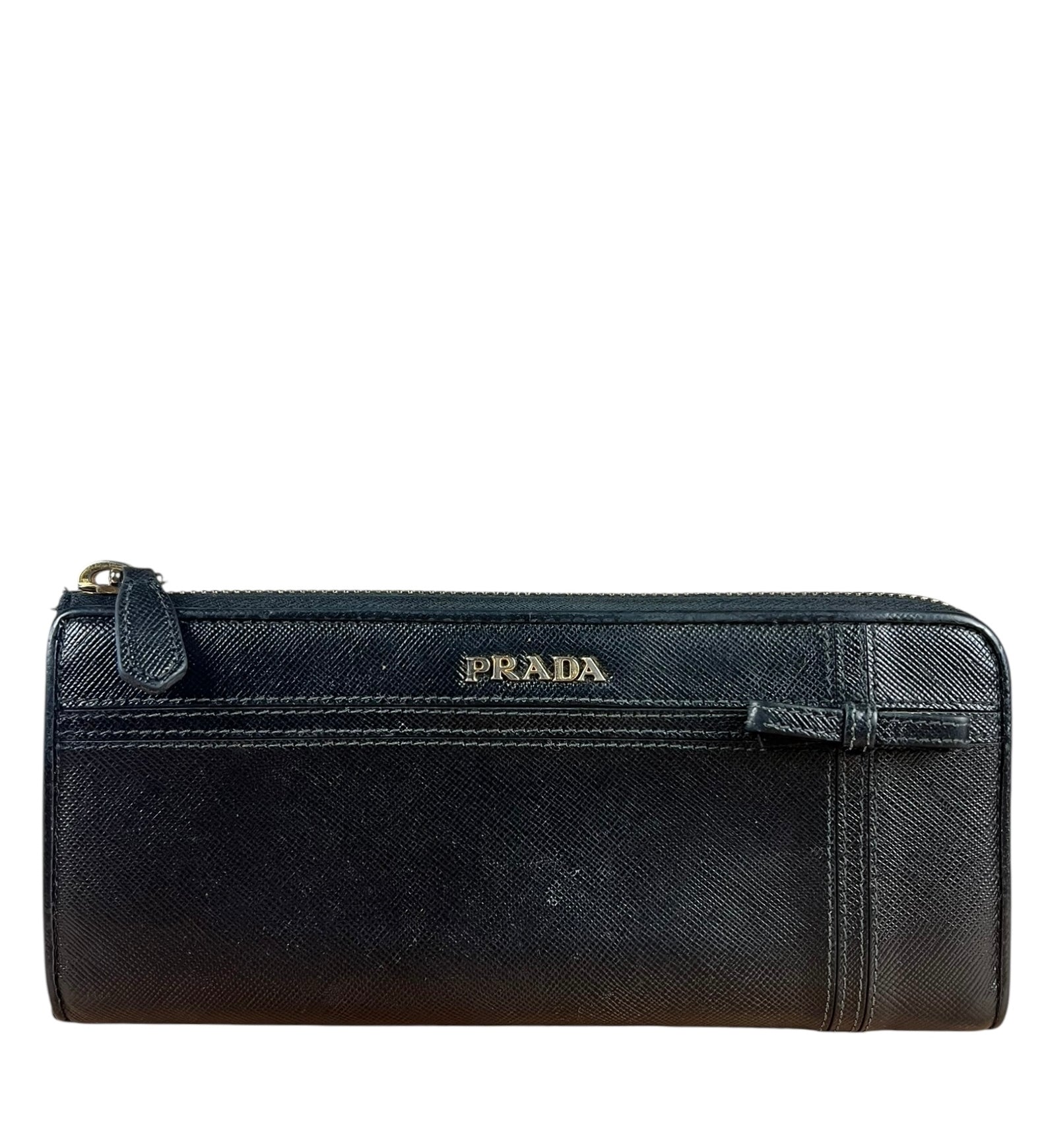 Prada Black Saffiano Leather Long Wallet