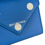 Balenciaga Blue Polka Dot Tri-Fold Wallet