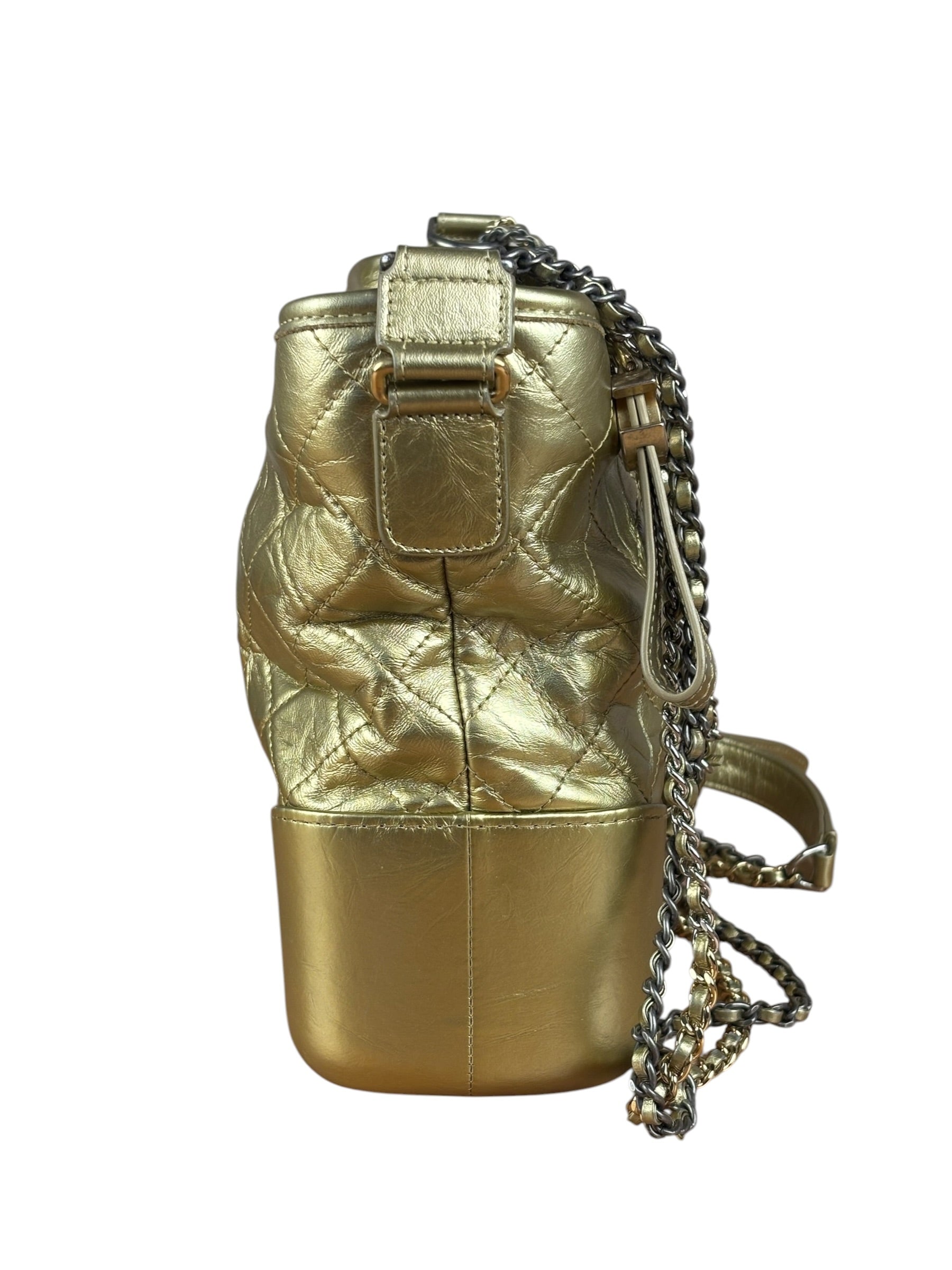 Chanel Gold Leather Gabrielle Hobo 2016