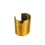 Chanel Vintage Gold CC Print Cuff Bracelet