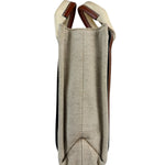 Chloe Brown Leather Trim/Linen Canvas Woody Small Tote