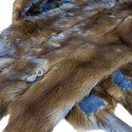 Vintage Dark Brown Fur Tailed Shawl