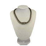 Chanel Black Leather Trim Gold-Tone Chain Choker 22S