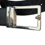 Gucci GG Leather Supreme Canvas Rectangular Buckle Belt