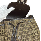 Fendi Zucchino Drawstring Flap Shoulder Bag
