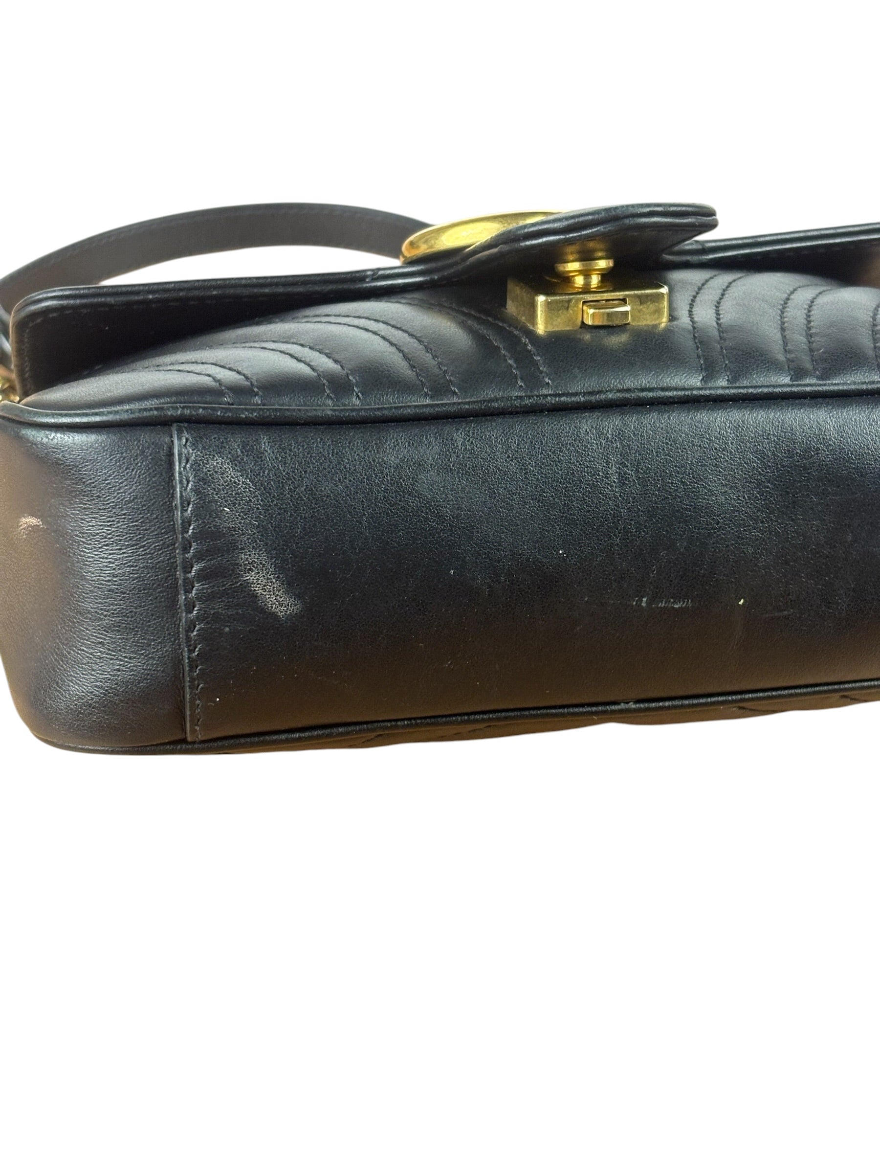 Gucci Black Leather Marmont Shoulder Bag