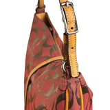 Coach Multicolor Leather Trim Signature Canvas Shoulder Bag
