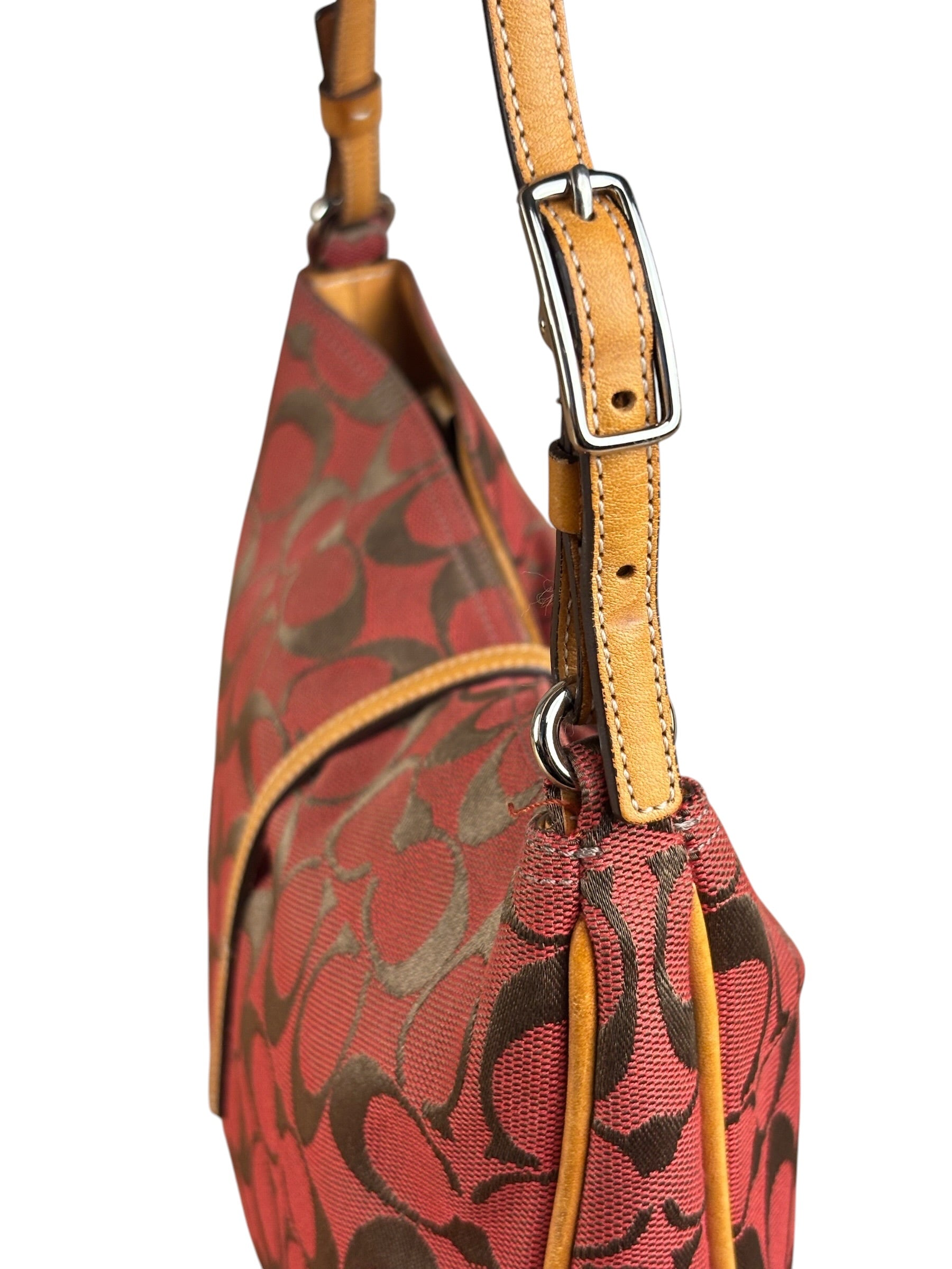 Coach Multicolor Leather Trim Signature Canvas Shoulder Bag