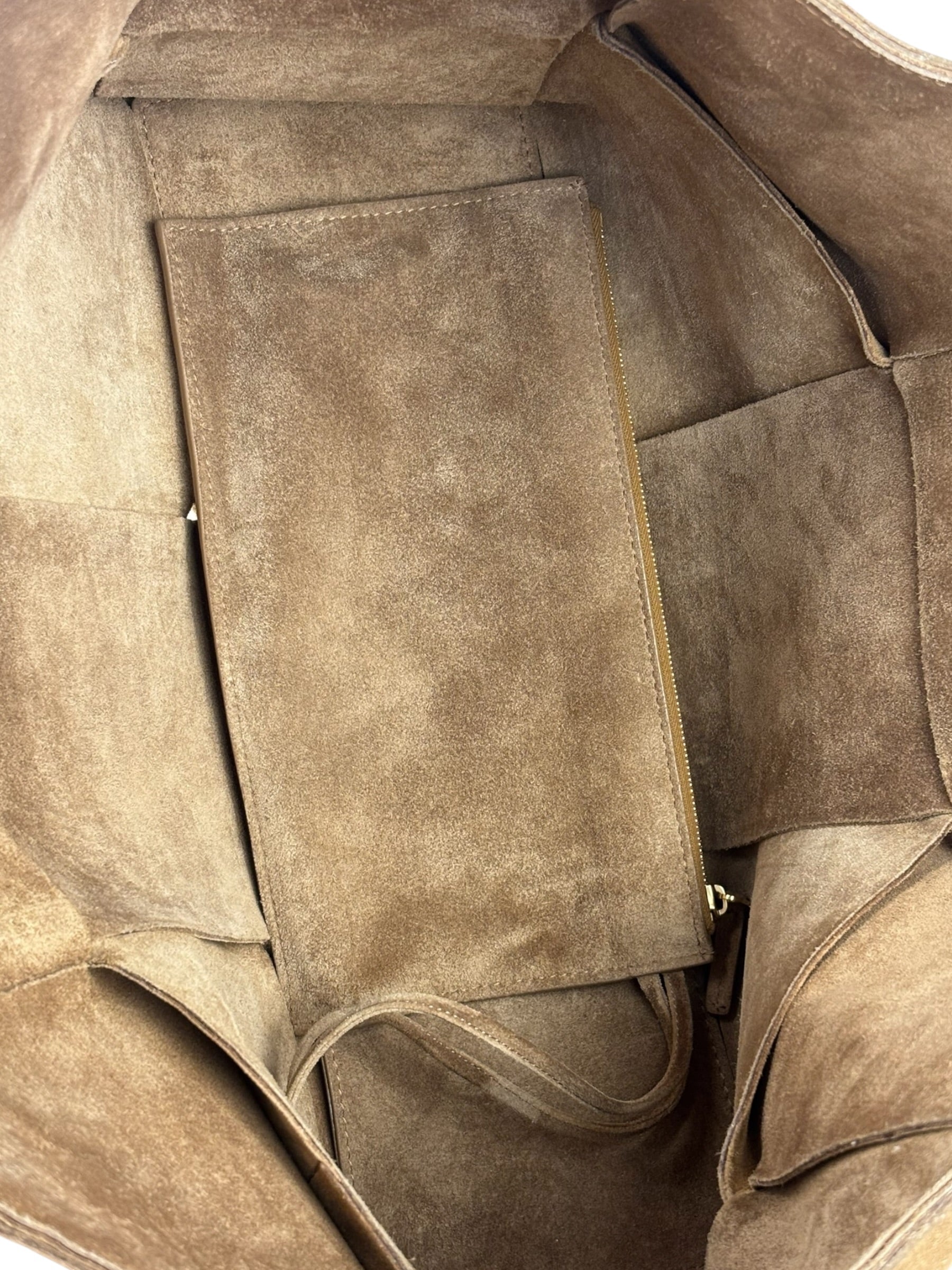 Bottega Veneta Brown Suede Maxi Intrecciato Arco Tote