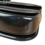 Gucci Vintage Black Leather Bamboo Top Handle Shoulder/Hand Bag