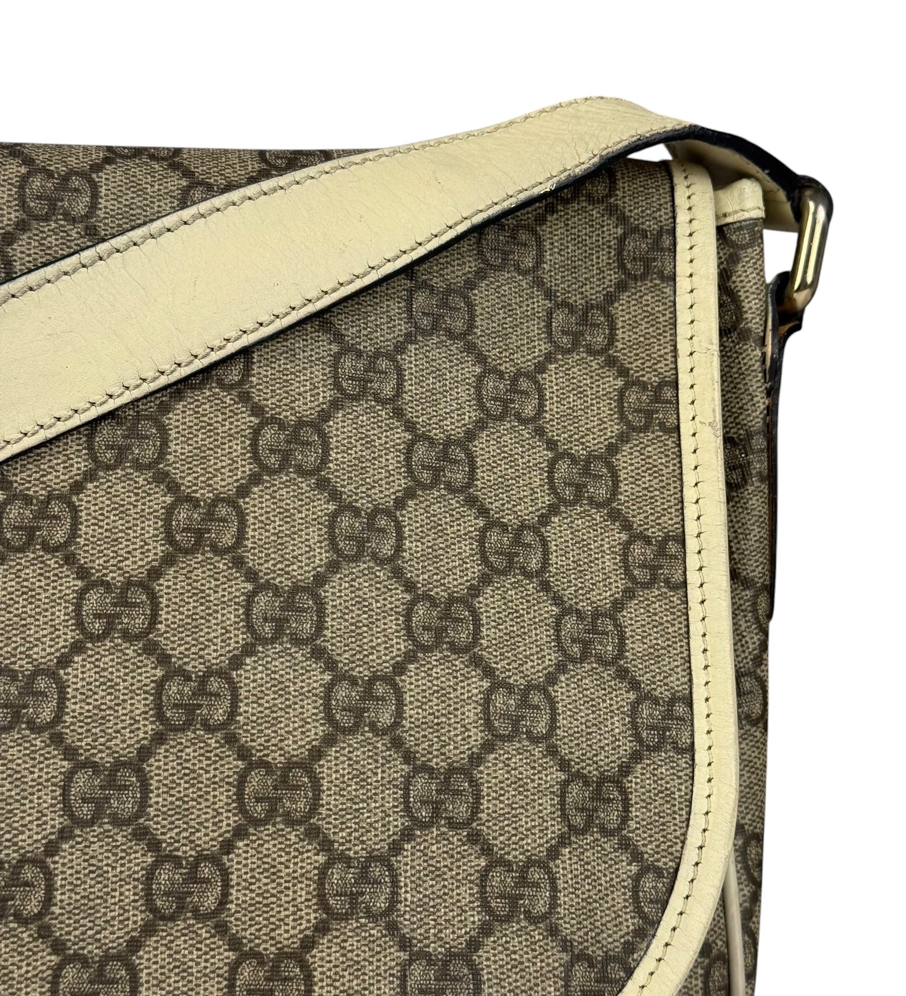 Gucci GG Leather Lined Flap Messenger Bag