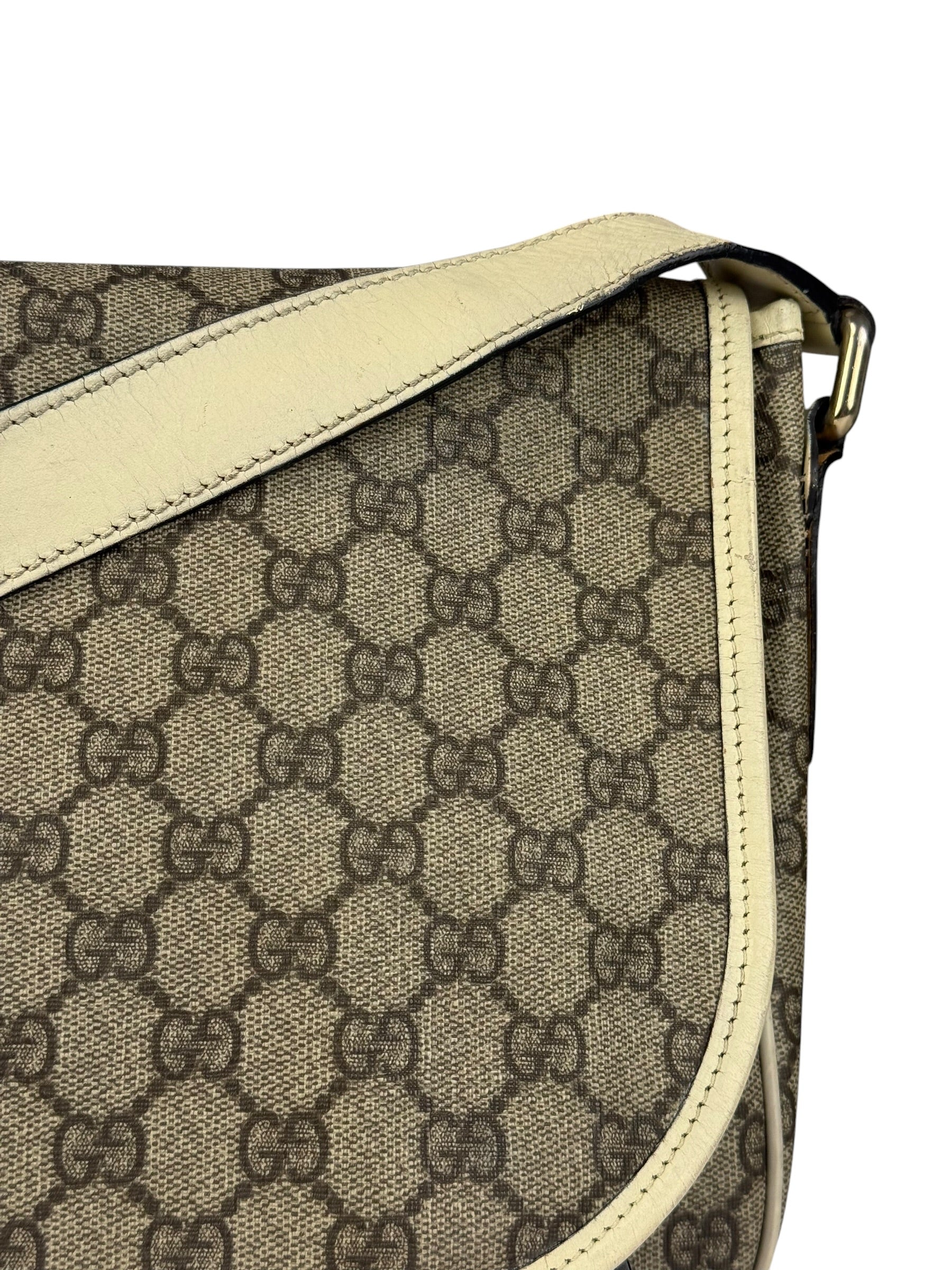 Gucci GG Leather Lined Flap Messenger Bag