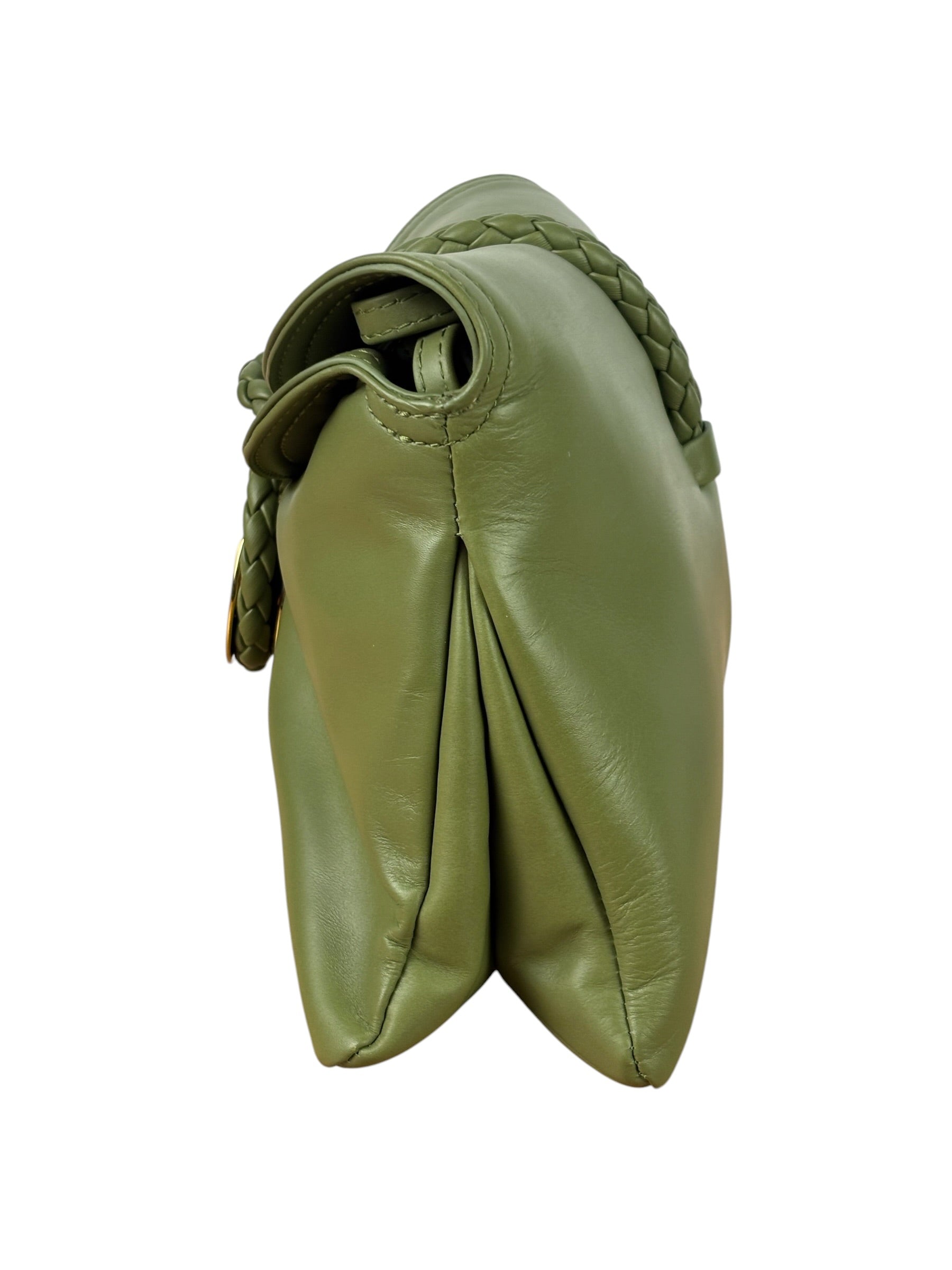 Bottega Veneta Baby Liberta Green Leather Shoulder Bag