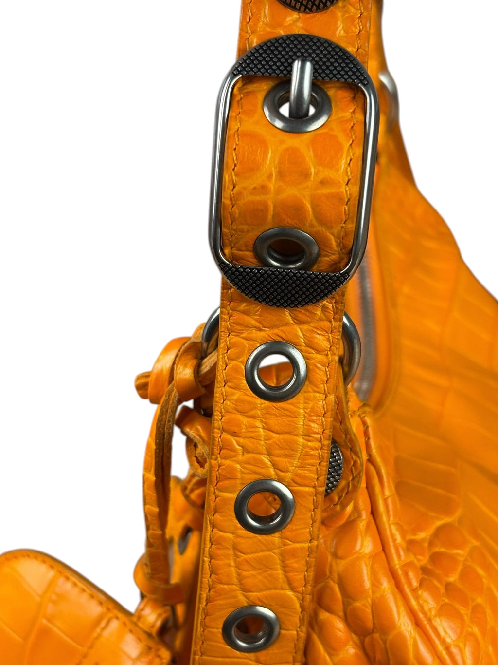 Balenciaga Orange Leather Moto City Bag