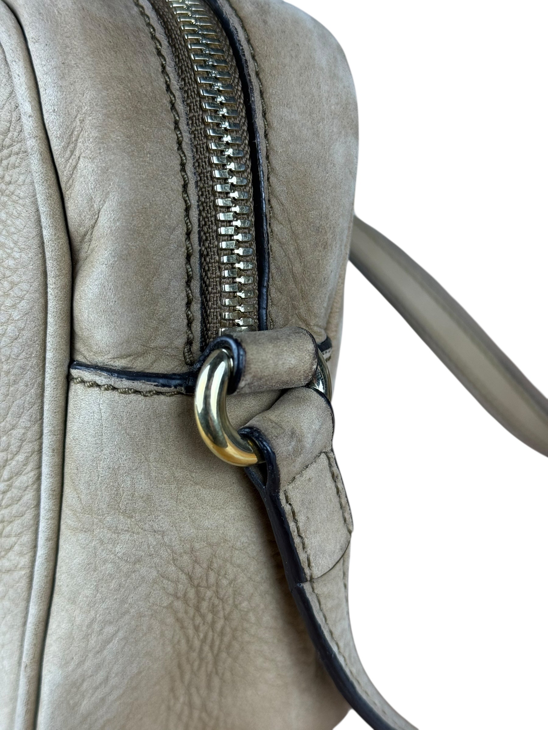 Gucci Brown Suede Soho Disco Crossbody Beige