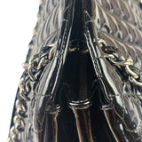 Chanel Large Black Patent Leather Mademoiselle Bowling Bag 2011-12