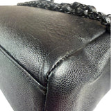Chanel Black Pebbled Leather Curved Flap 1997