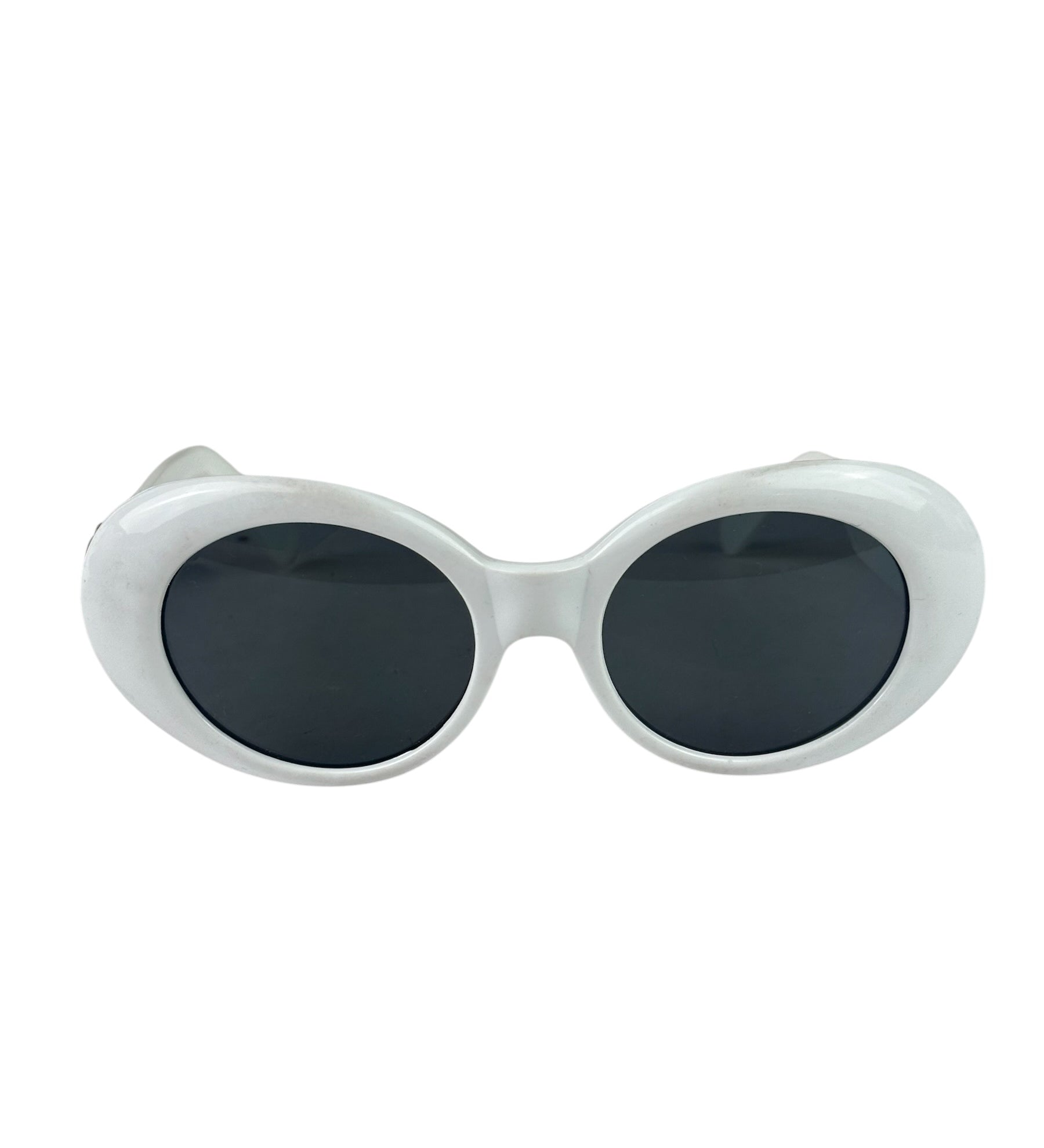 Chanel White Oval Sunglasses