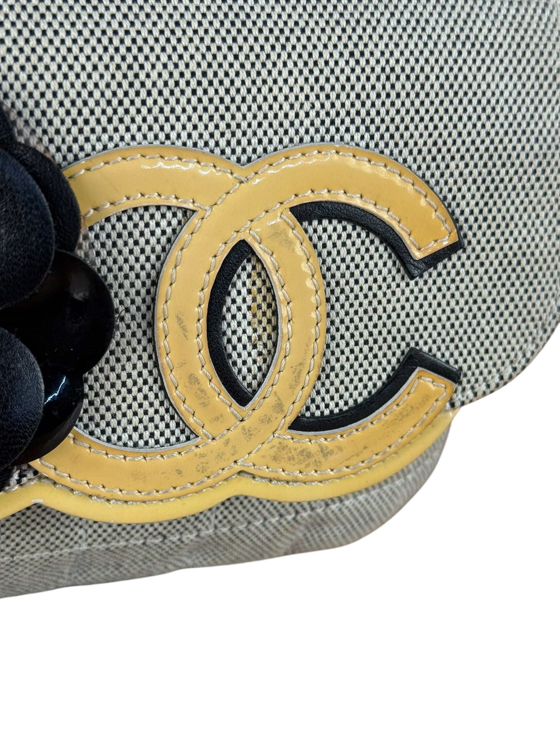 Chanel 2005 Canvas Camellia No. 5 Flap Shoulder Bag