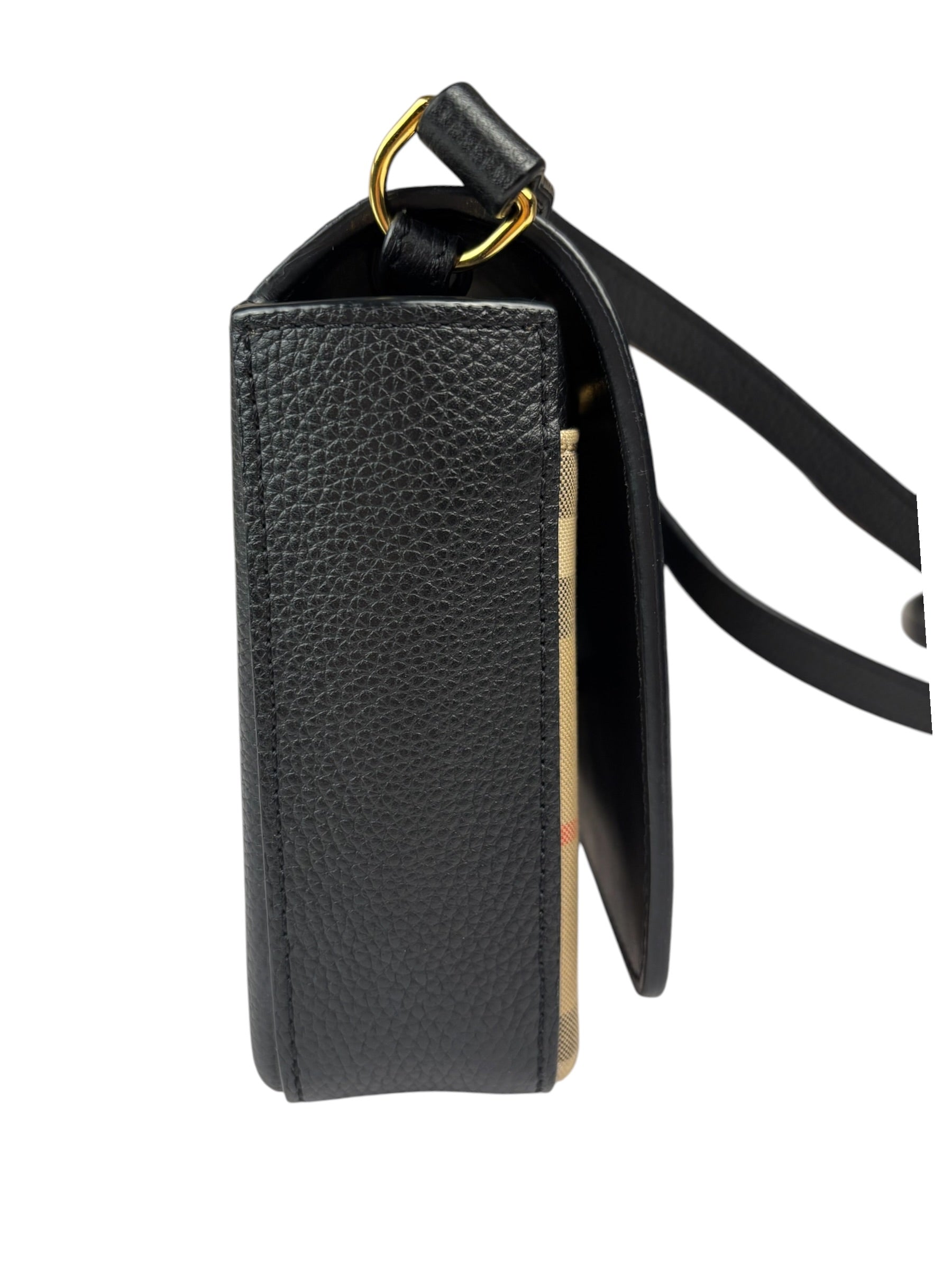 Burberry Black Leather Trim House Hampshire Crossbody