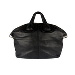 Givenchy Vintage Black Leather Nightinagale Braided Handles Hobo Bag