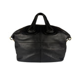 Givenchy Vintage Black Leather Nightinagale Braided Handles Hobo Bag
