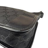Gucci Black Canvas Leather Trim Shoulder Bag