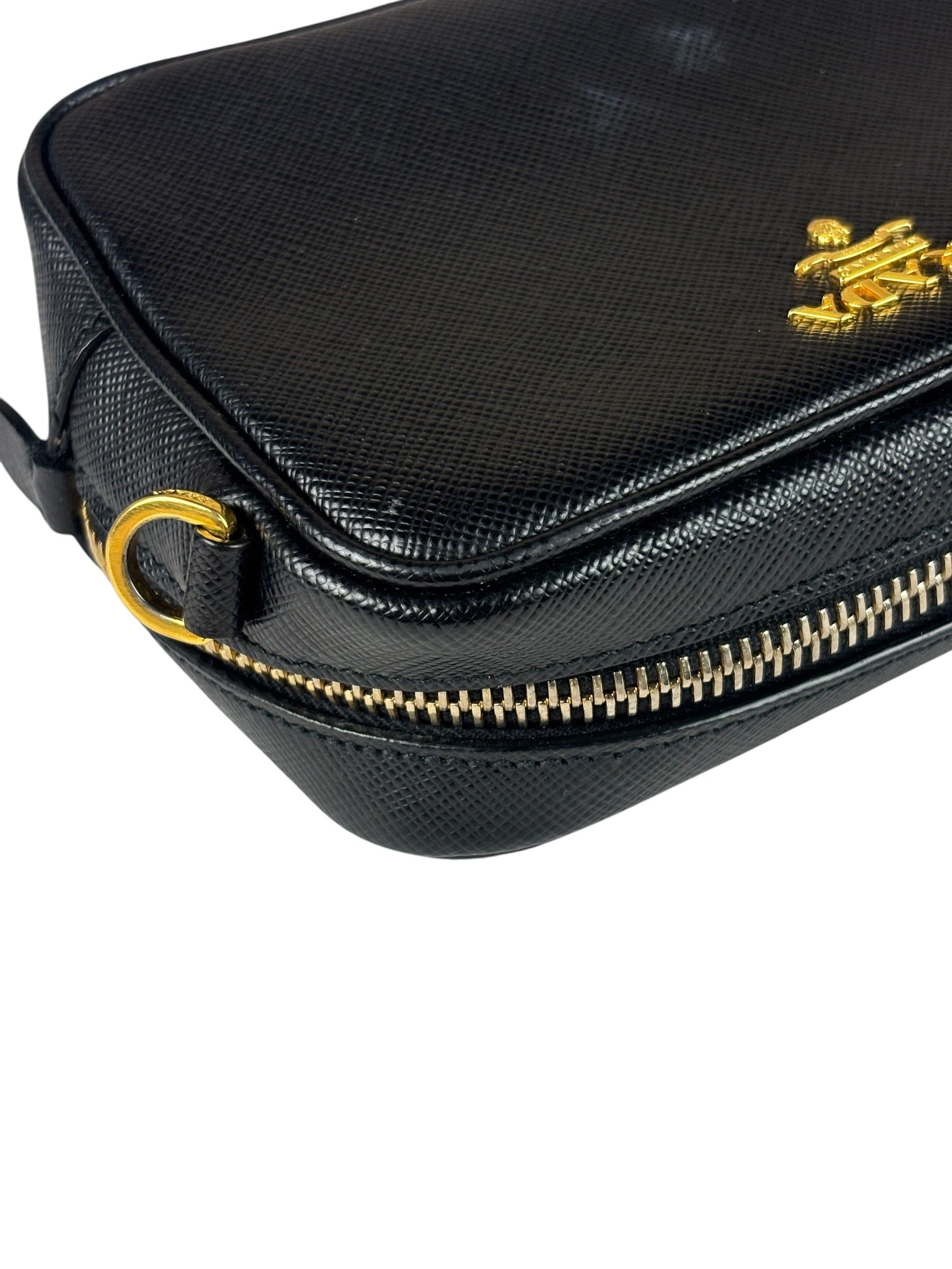 Prada Black Saffiano Leather Mini Camera Bag