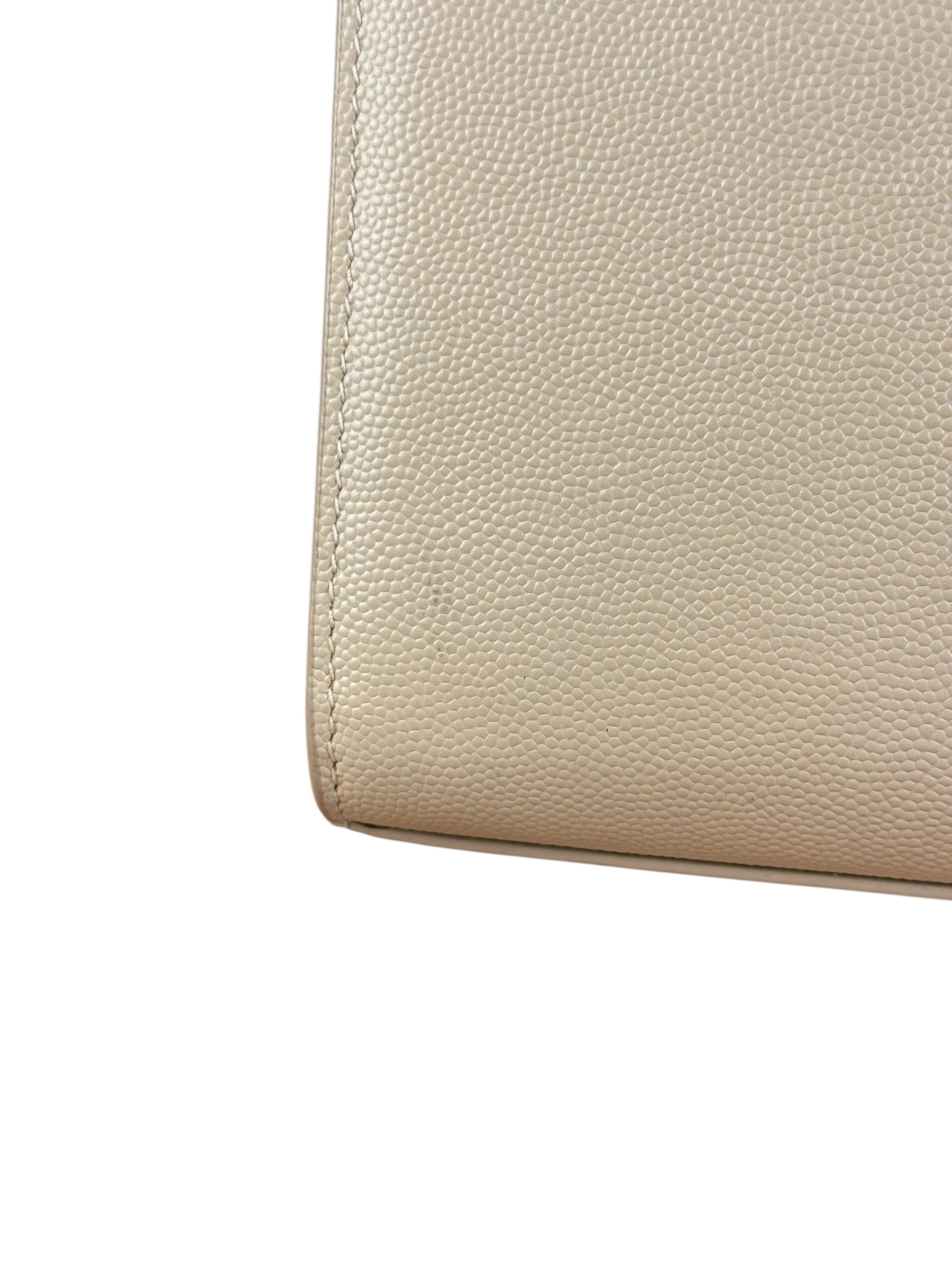 Saint Laurent Kate Grain De Poudre Chain Bag Beige