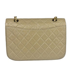 Chanel Beige Quilted Lambskin Flap Bag 90's