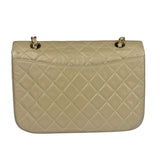 Chanel Beige Quilted Lambskin Flap Bag 90's