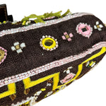 Fendi Canvas Baguette Dark Brown Beaded