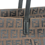 Fendi FF Vintage Brown Zucca Print Zip Shoulder Tote