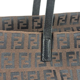 Fendi FF Vintage Brown Zucca Print Zip Shoulder Tote