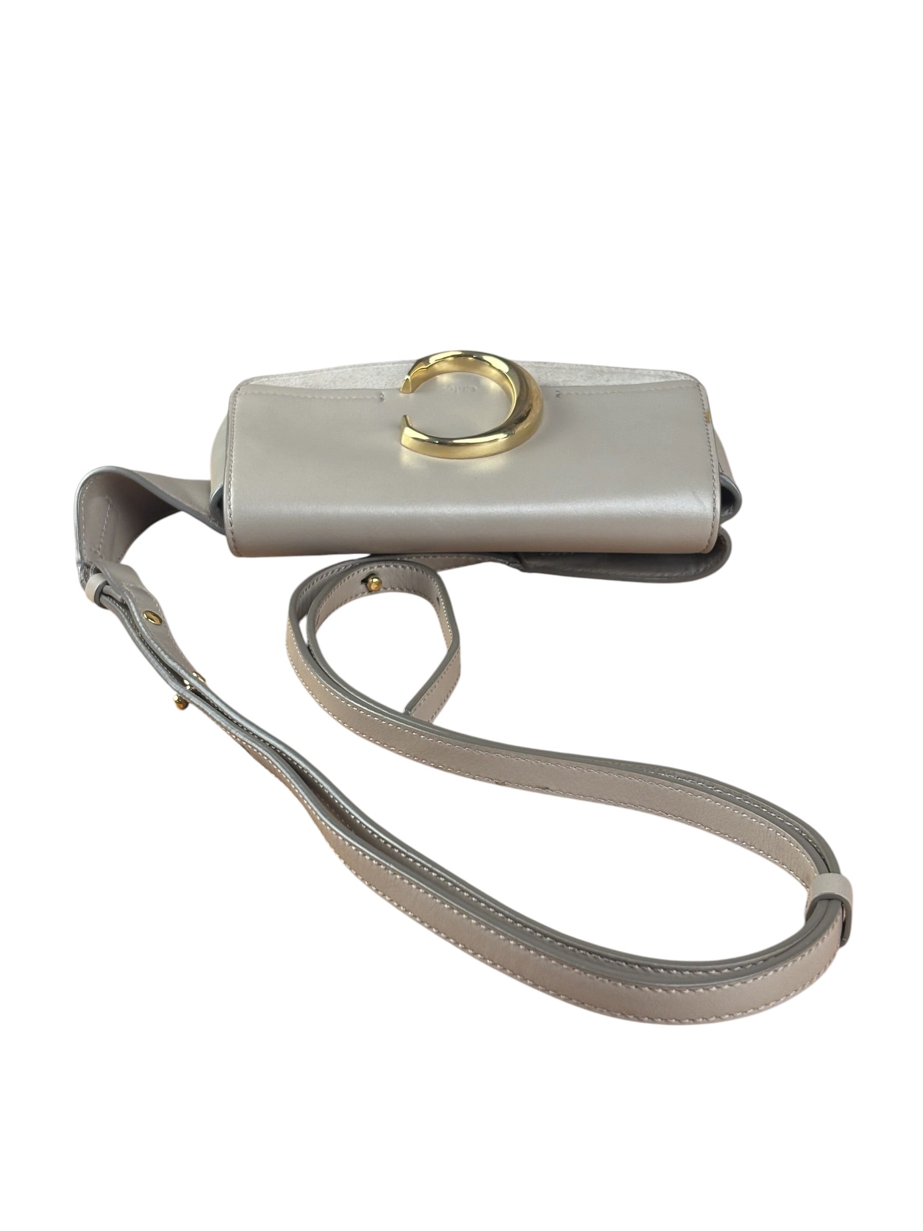 Chloe Beige Leather C Logo Waist Bag