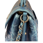 Chanel Blue Quilted Calfskin Large Convertible Boy Two-Way Bag 2012